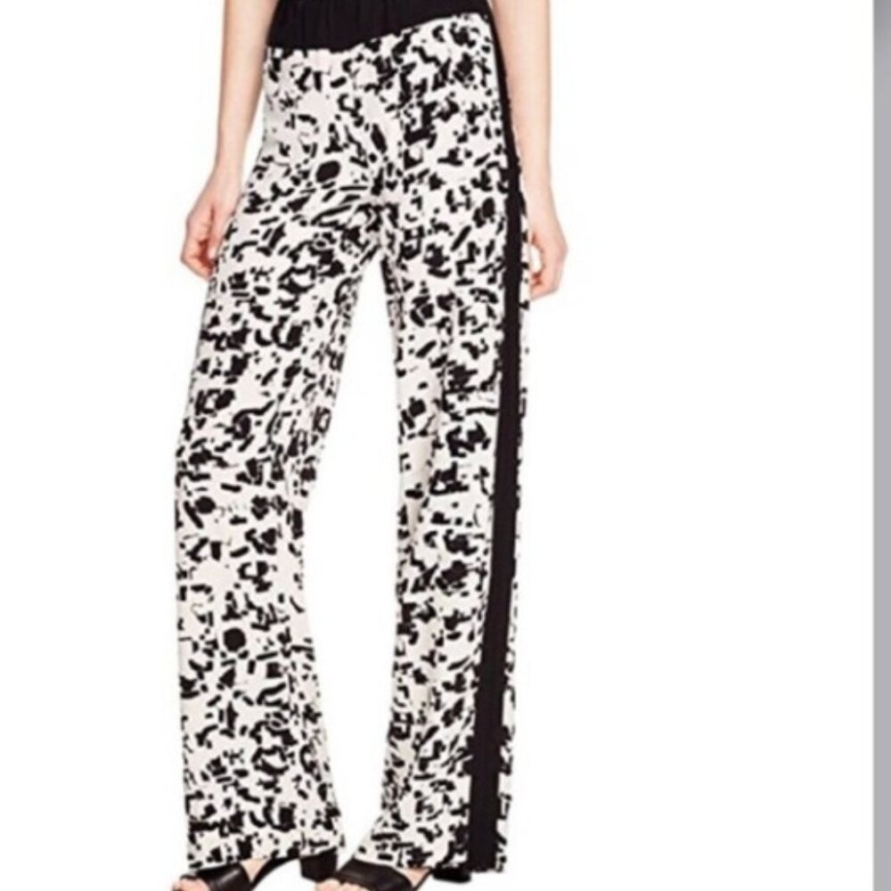 Vince Confetti 100% Silk Pull on High Rise Straight Leg Pants. Size XS-S